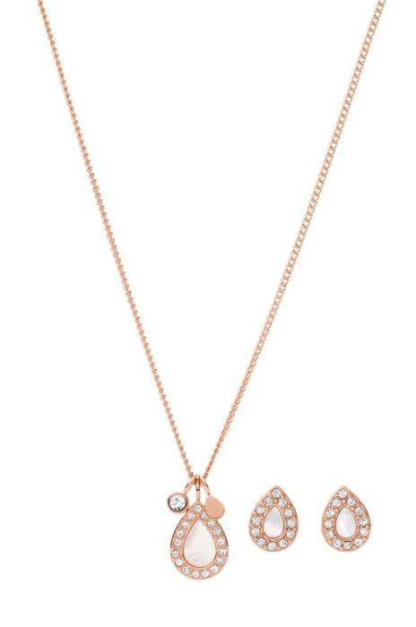 Кольє і сережки Fossil колір золотий (3296248)