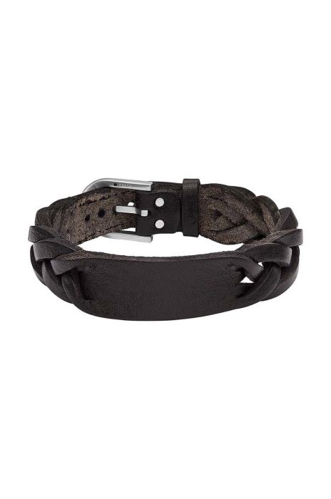 Шкіряний браслет Fossil чоловіча колір чорний (3359554)