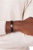 Шкіряний браслет Fossil чоловіча колір чорний (3690831)