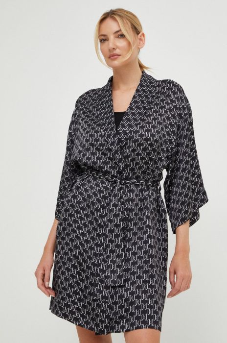 Халат Karl Lagerfeld колір чорний (2494604)