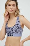 Спортивний бюстгальтер Fila колір фіолетовий візерунок