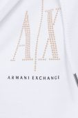 Бавовняна кофта Armani Exchange жіноча колір білий з аплікацією (1768241)