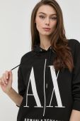 Бавовняна кофта Armani Exchange жіноча колір чорний з аплікацією (2531019)