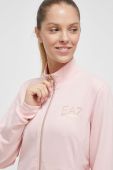 Кофта EA7 Emporio Armani жіноча колір рожевий з аплікацією