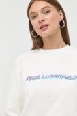 Бавовняна кофта Karl Lagerfeld жіноча колір білий з аплікацією (2489200)