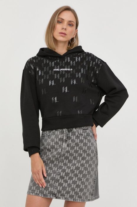 Кофта Karl Lagerfeld жіноча колір чорний з принтом (2503188)