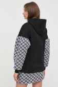 Кофта Karl Lagerfeld жіноча колір чорний з капюшоном візерунок