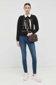 Бавовняна кофта Armani Exchange жіноча колір чорний з аплікацією (2956851)