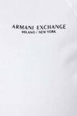 Кофта Armani Exchange жіноча колір білий з капюшоном з аплікацією