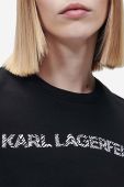 Кофта Karl Lagerfeld Elongated Logo Zebra Sweat жіноча колір чорний з принтом