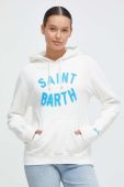 Бавовняна кофта MC2 Saint Barth жіноча колір білий з капюшоном з аплікацією