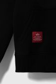 Кофта Alpha Industries колір чорний з капюшоном з принтом