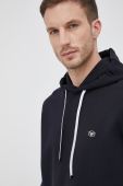 Кофта Emporio Armani чоловіча колір синій з капюшоном однотонна