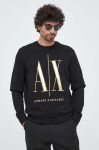 Бавовняна кофта Armani Exchange чоловіча колір чорний з аплікацією