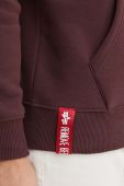 Кофта Alpha Industries чоловіча колір бордовий з капюшоном з принтом 178312.21-maroon