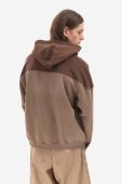 Бавовняна кофта Guess чоловіча колір коричневий з капюшоном візерунок Bluza GUESS USA Two Tone Hoodie M2BQ02KBB40 A119 M2BQ02.KBB40-A119