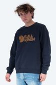 Бавовняна кофта Fjallraven Logo Sweater чоловіча колір синій з аплікацією F84142-345