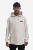 Бавовняна кофта Gramicci Ash чоловіча колір бежевий з капюшоном з принтом G3SU.J062-ash