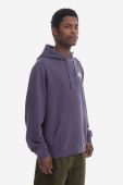 Бавовняна кофта Gramicci Ash чоловіча колір фіолетовий з капюшоном з принтом G3SU.J062-ash