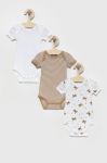 Name it дитяче бавовняне боді (3-pack) колір бежевий (2502430)