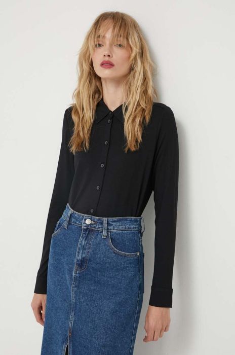 Сорочка Marc O'Polo жіноча колір чорний regular класичний комір