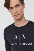 Лонгслів Armani Exchange чоловічий колір синій з принтом