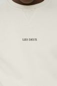 Бавовняна кофта Les Deux чоловіча колір бежевий з принтом