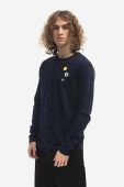 Бавовняний лонгслів Wood Wood Mel колір синій з аплікацією 10235402.2323.NAVY-NAVY
