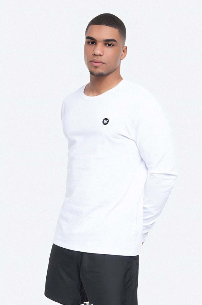 Бавовняний лонгслів Wood Wood Long Sleeve Wood Wood колір білий однотонний 10005402.2323-BRIGHT