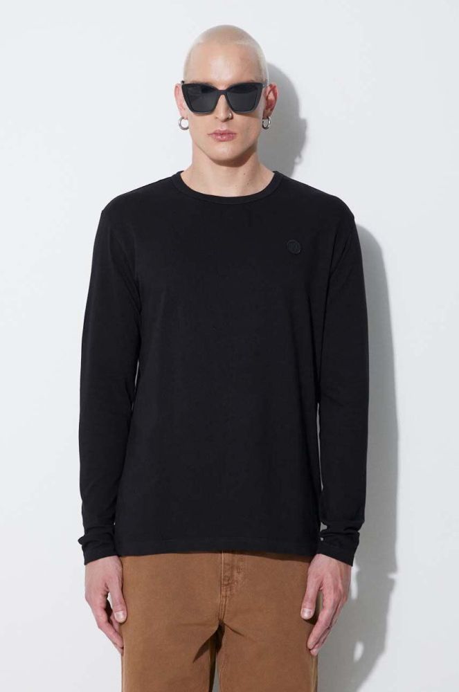 Бавовняний лонгслів Wood Wood Long Sleeve Wood Wood колір чорний однотонний 10005402.2323-BRIGHT
