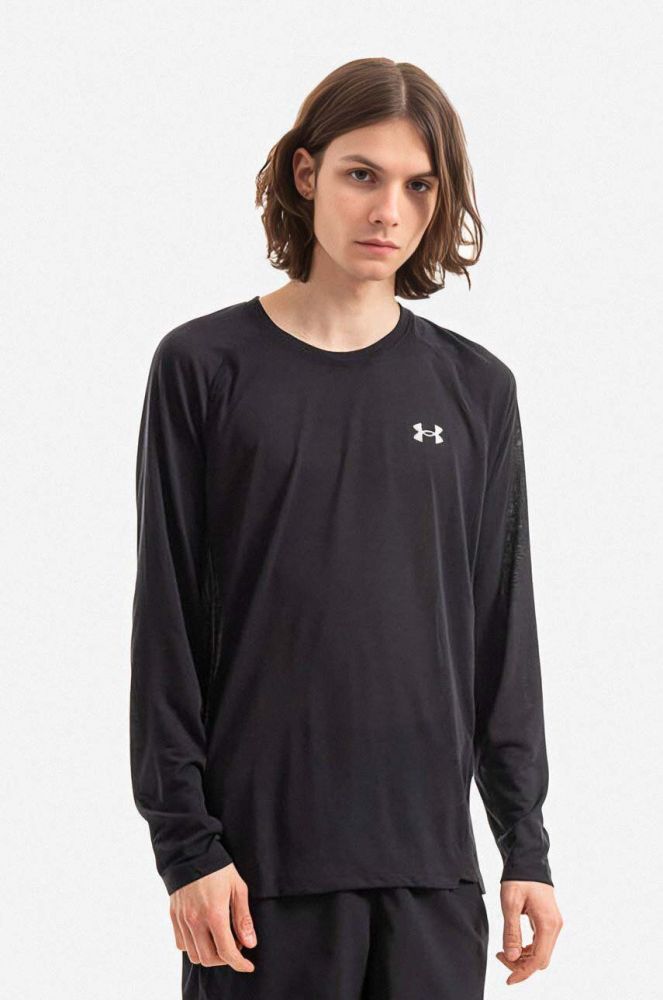 Лонгслів Under Armour Streaker Longsleeve чоловічий колір чорний однотонний 1370322-001