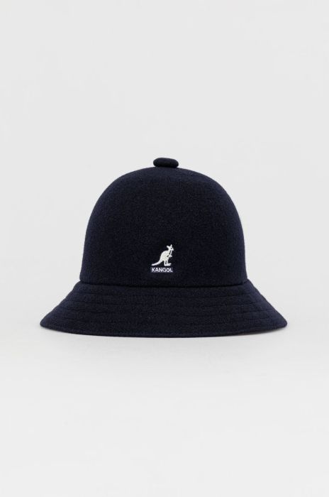 Вовняний капелюх Kangol колір синій вовна