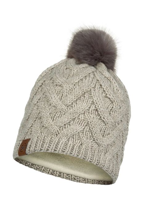 Шапка Buff колір кремовий з товстого трикотажу