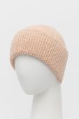 Шапка Pieces колір бежевий з товстого трикотажу (2577590)