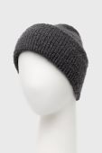 Шапка Pieces колір сірий з товстого трикотажу