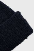 Шапка Pieces колір синій з товстого трикотажу