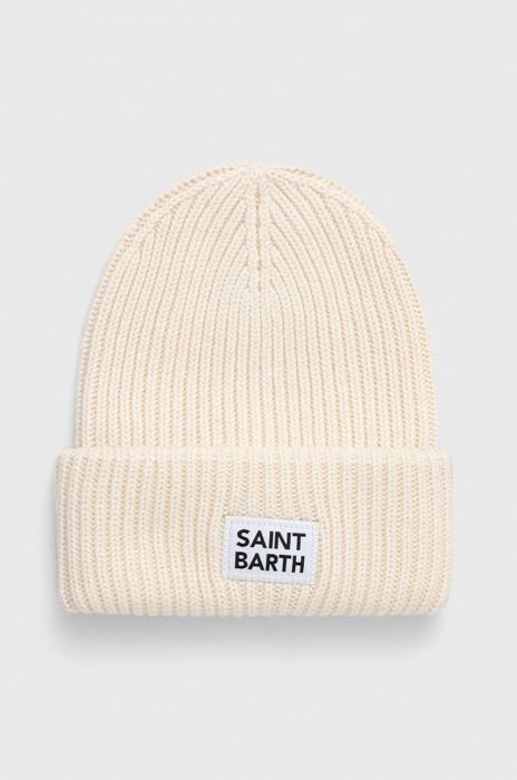 Шапка з домішкою вовни MC2 Saint Barth колір бежевий з товстого трикотажу (2847104)
