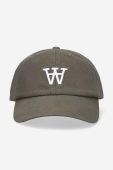 Бавовняна бейсболка Wood Wood Eli AA колір зелений з аплікацією 10250811.7083-OFFWHITE