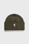Шапка Kangol колір зелений з тонкого трикотажу