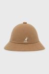 Вовняний капелюх Kangol колір бежевий вовна