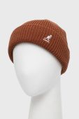 Шапка Kangol колір коричневий з тонкого трикотажу