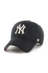 Бавовняна бейсболка 47brand MLB New York Yankees колір чорний з аплікацією (3278181)