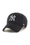 Бавовняна бейсболка 47brand MLB New York Yankees колір чорний з аплікацією (3278182)