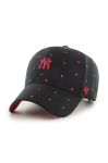 Бавовняна шапка 47brand MLB New York Yankees колір чорний візерунок