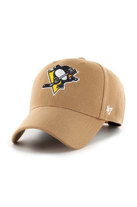 Кепка з домішкою вовни 47brand NHL Pittsburgh Penguins колір бежевий з аплікацією (3255718)