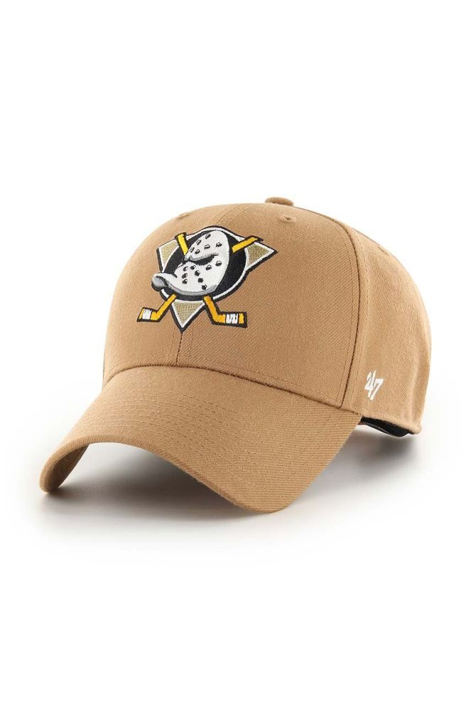 Кепка з домішкою вовни 47brand NHL Anaheim Ducks колір бежевий з аплікацією (3255571)