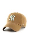 Бавовняна бейсболка 47brand MLB New York Yankees колір бежевий з аплікацією (3318521)