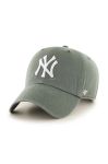 Бавовняна бейсболка 47brand MLB New York Yankees колір зелений з аплікацією (3273467)