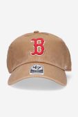 Бавовняна бейсболка 47brand Boston Red Sox колір коричневий з аплікацією