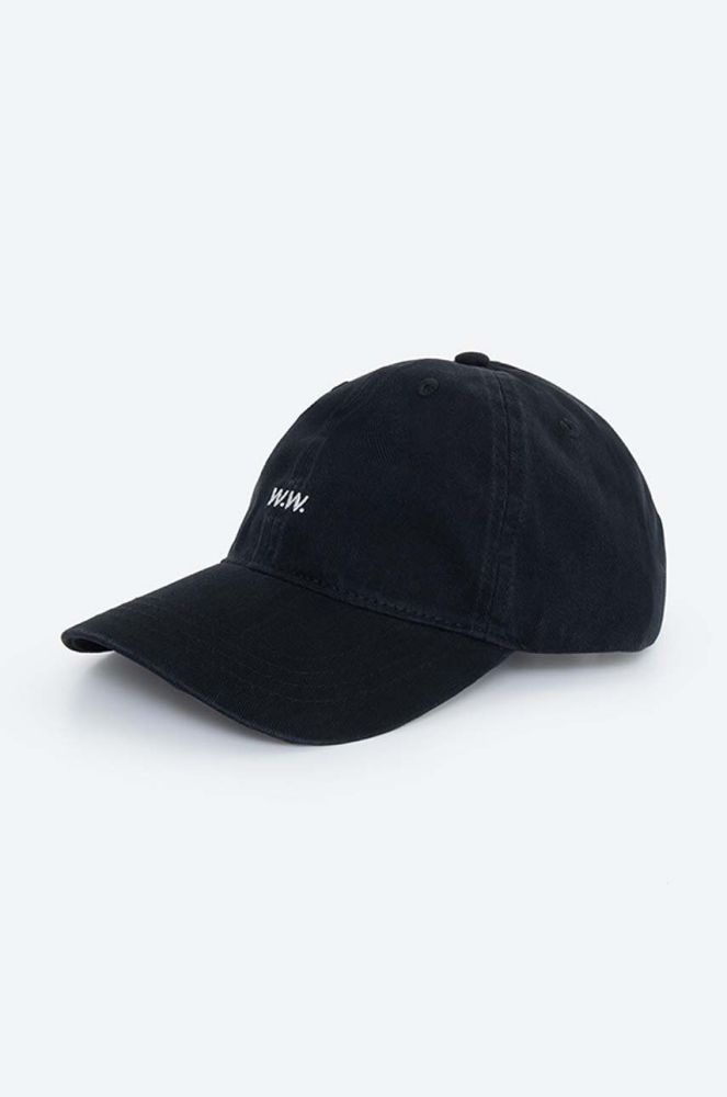Бавовняна бейсболка Wood Wood Low Profile колір чорний однотонна 12110804.7083-OFFWHITE (3581354)